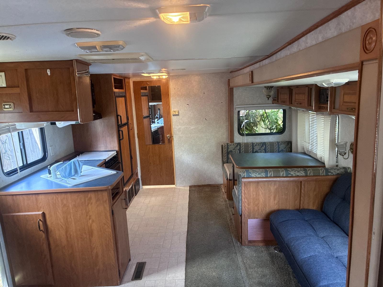 Inside the Havilan coach, looking toward the kitchen